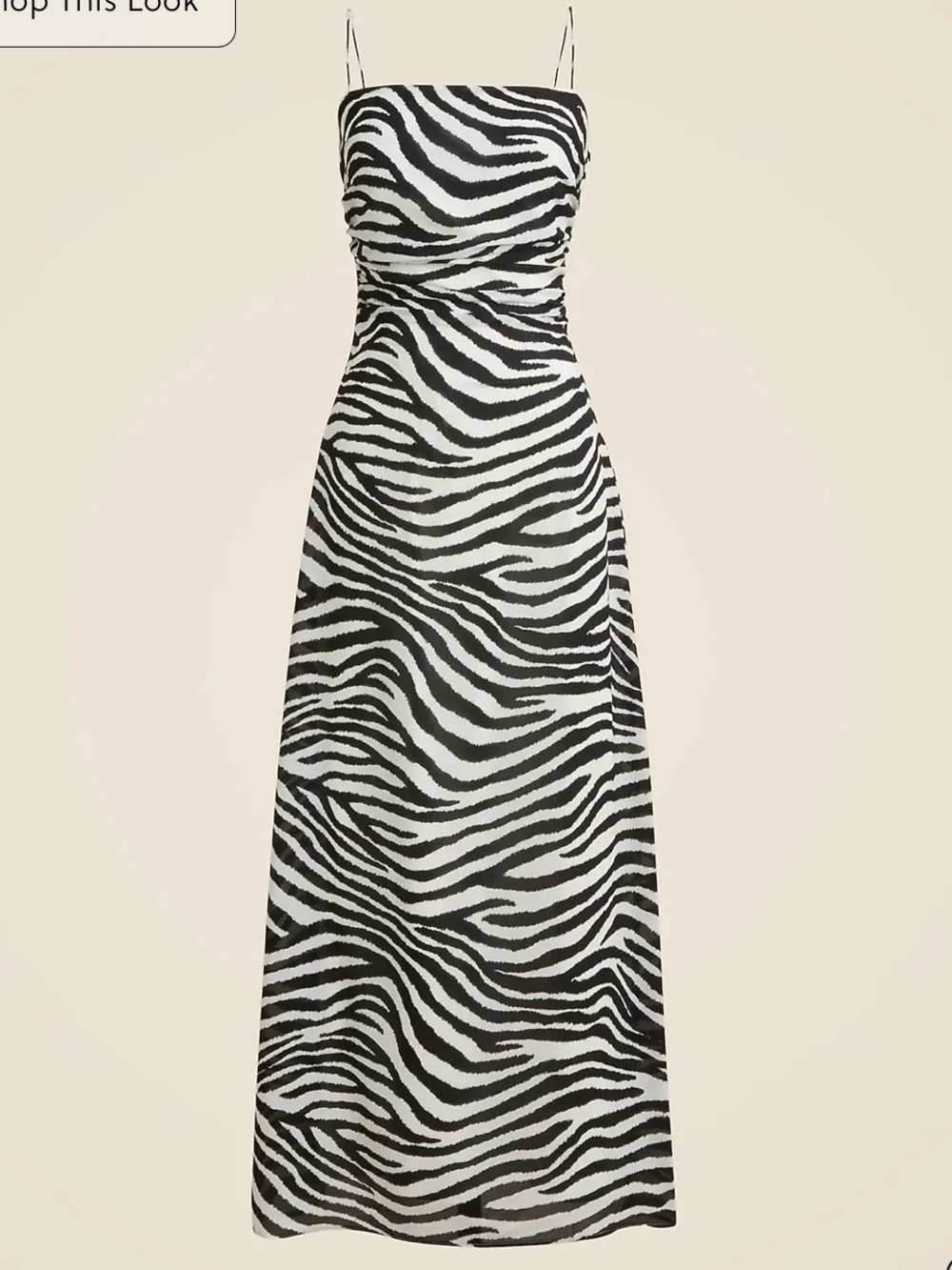 J. Crew Collection Ruched Maxi Dress in Zebra Print Size 6 EUC